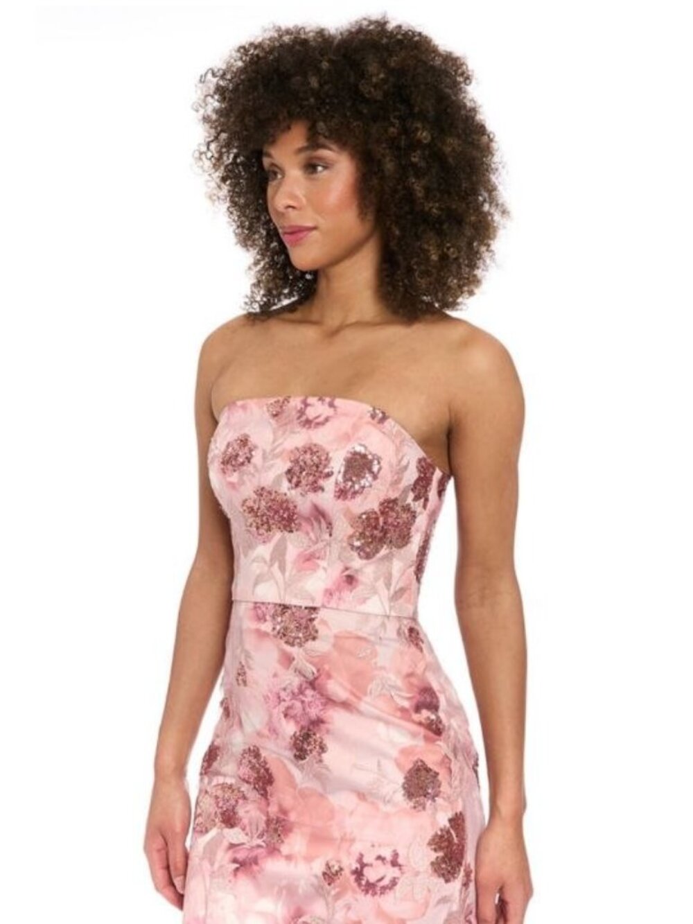$89 Muse Women's Embroidered Strapless Bustier Top Pink/Rose Size 16